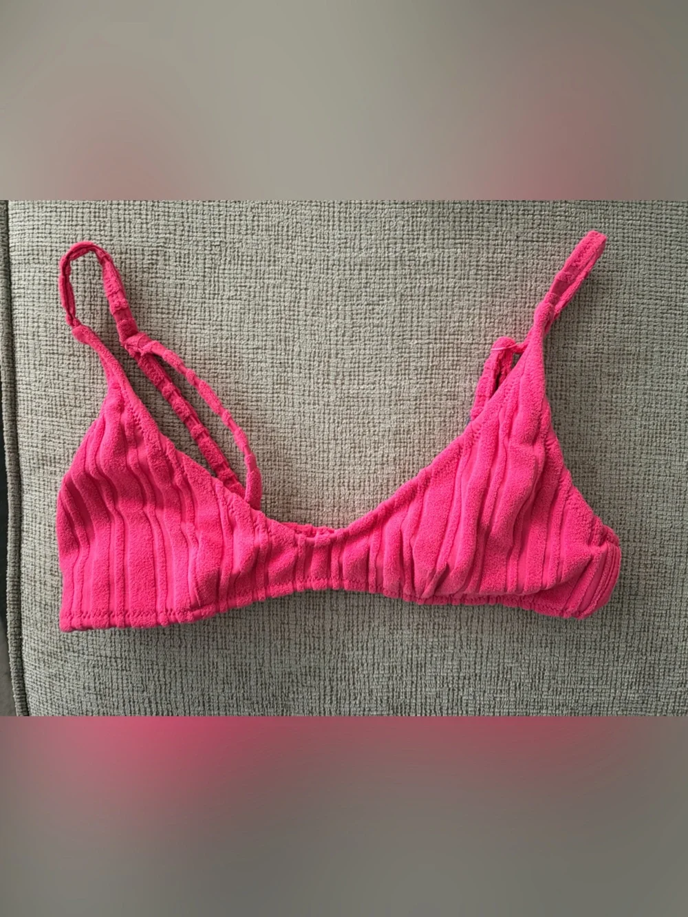 triangl swimwear Bright Pink Terry Bikini Top
